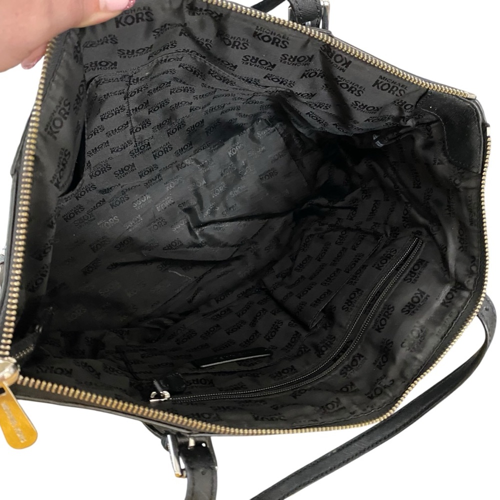 Michael Kors Ciara Large Signature MK Logo Genuine Leather Top Zip Tote Handbag - Picture 8 of 14